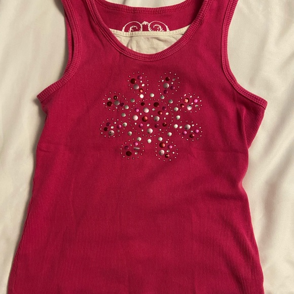 the cutest y2k hot pink and white tank top! - Picture 2 of 2